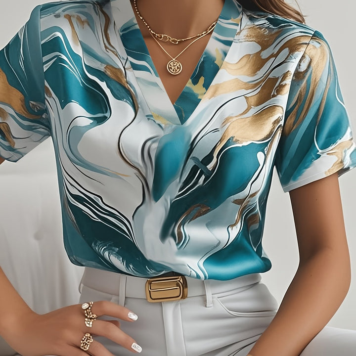 Joanna | Kunstzinnige Swirl-Print Blouse