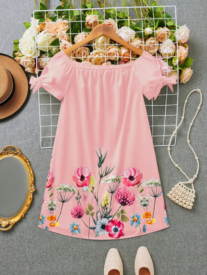 Gemma | Off-Shoulder Bloemenstrik Jurk