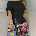 Gemma | Off-Shoulder Bloemenstrik Jurk