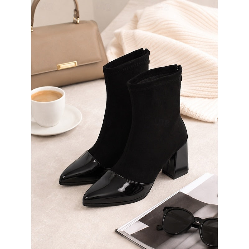 Beatrix | Cap-Toe Chunky Heel Enkellaarsjes