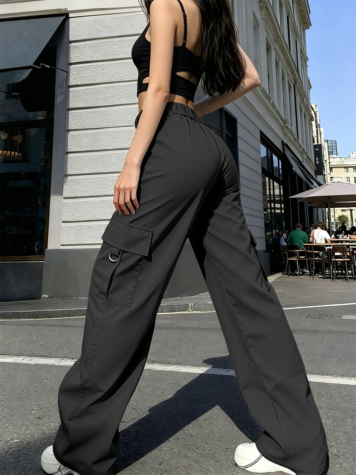 Bonnie | Hoge Taille Wijde Cargo Broek
