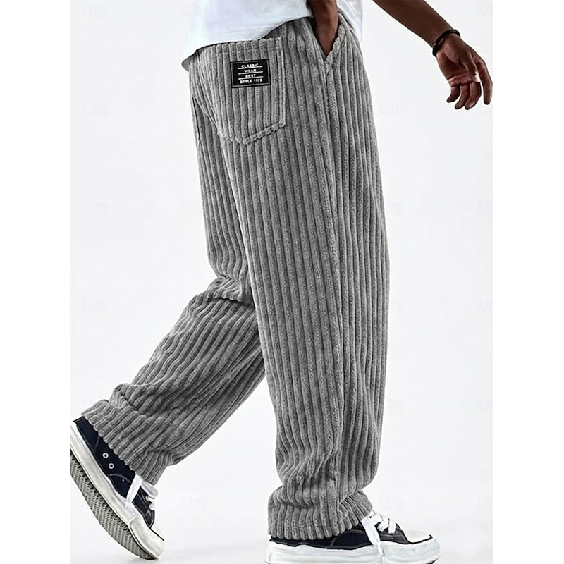 Bradford | Geribbelde Rechte Broek