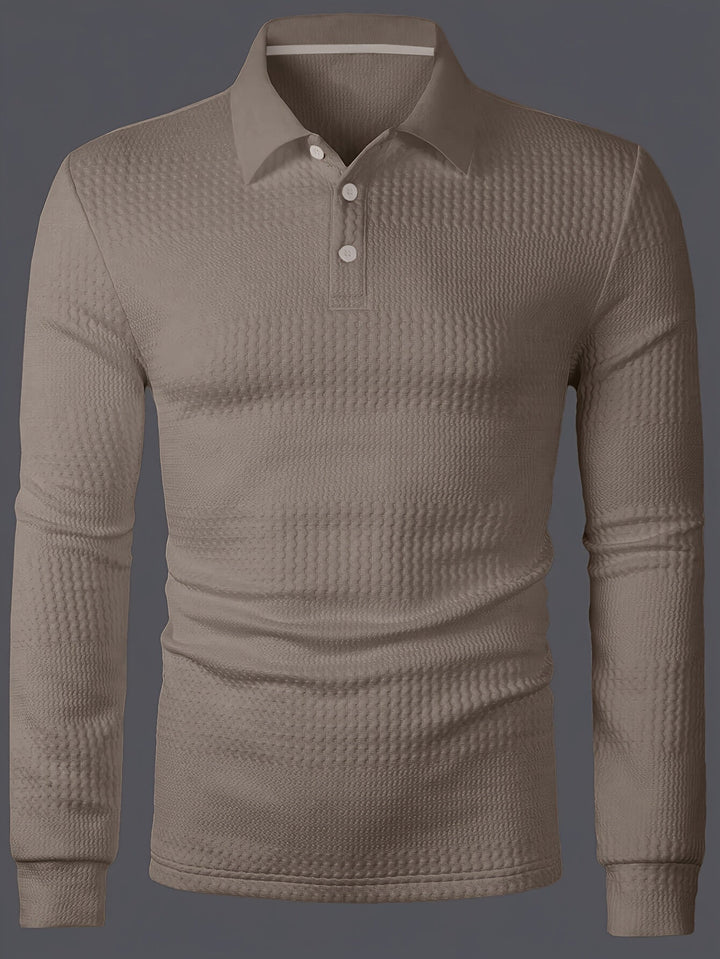 Fletcher | Textured Longsleeve Polo Shirt