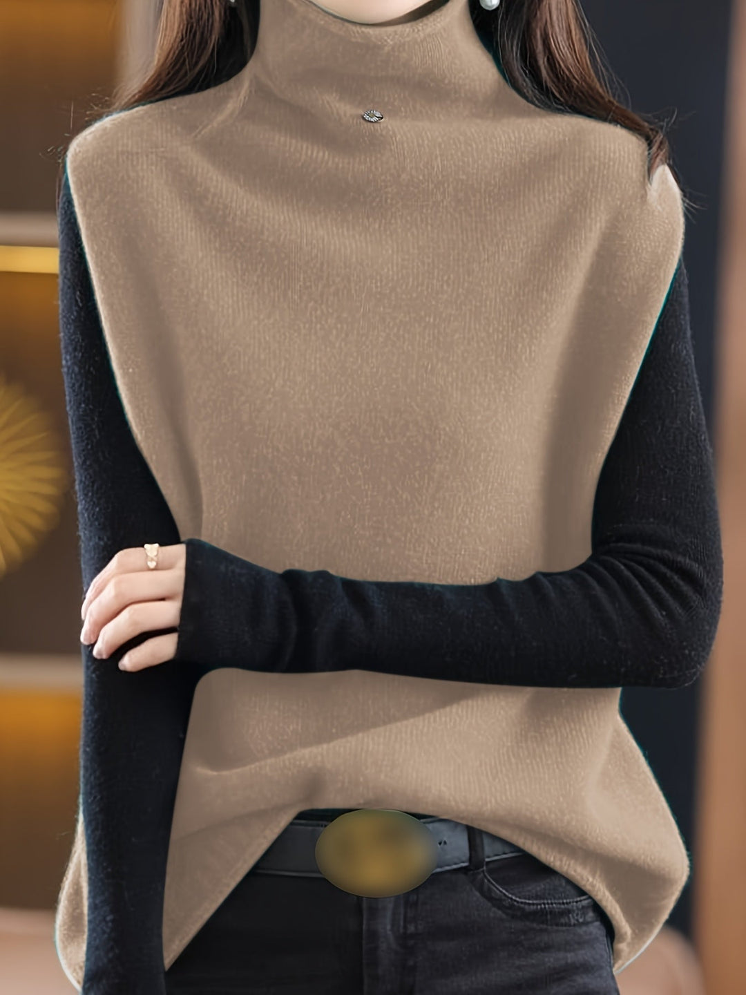 Giselle | Verfijnde Hoge Hals Vest