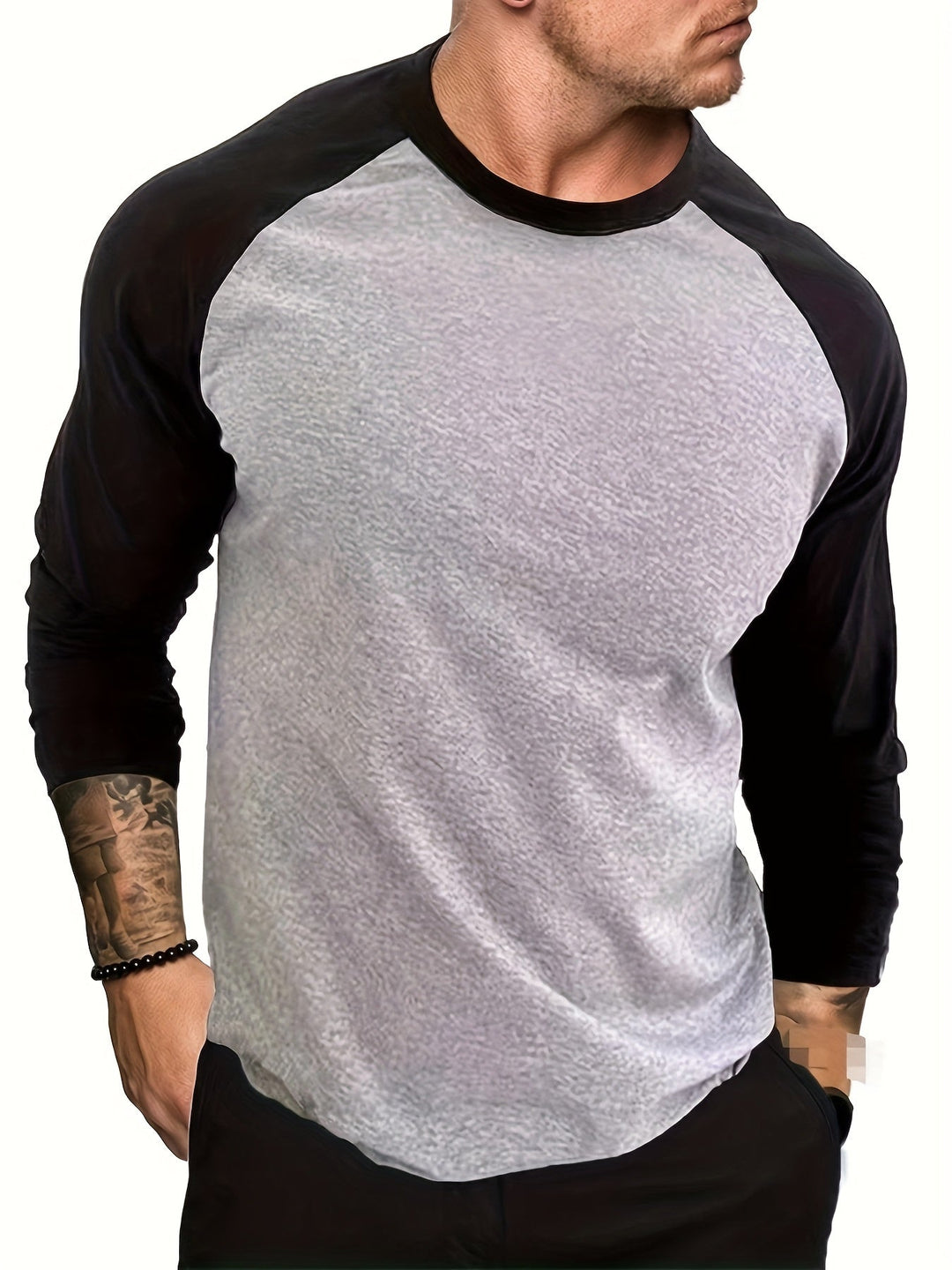 Trevor | Twee-Tone Raglan Lange Mouwen Top