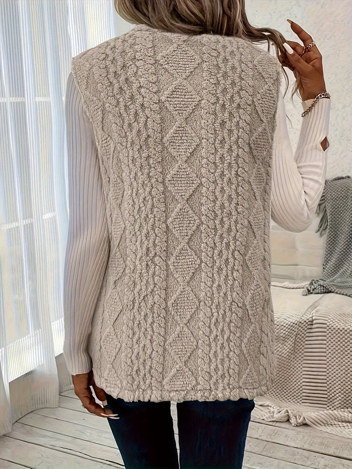 Brenna | Gezellige Textuurloze Mouwloze Vest