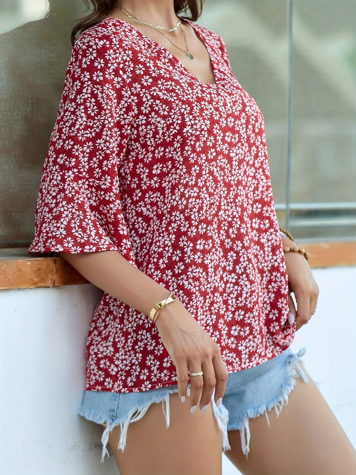 Lorraine | Bloemige Blouse met Ruffle-Mouwen