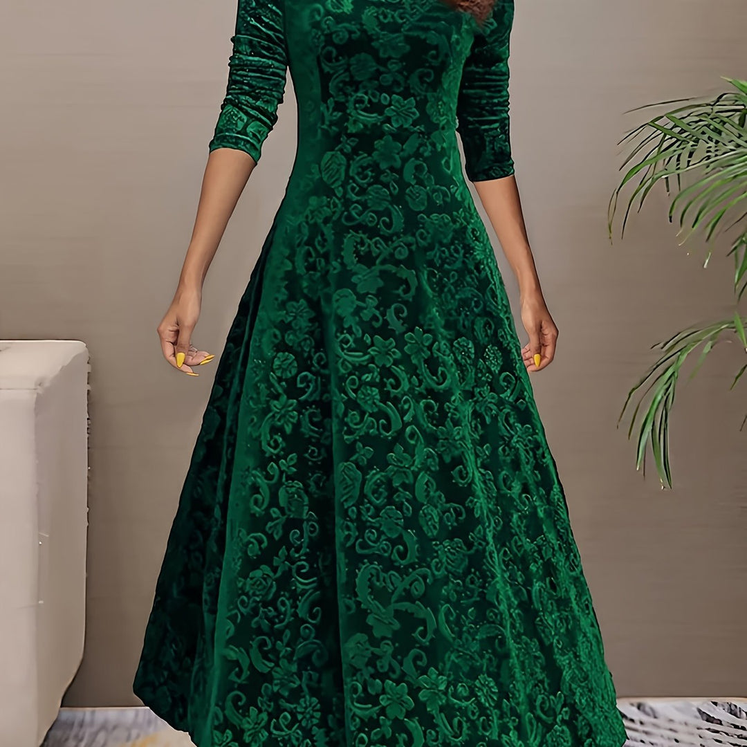 Adeline | Elegante Midi-jurk met Lange Mouwen