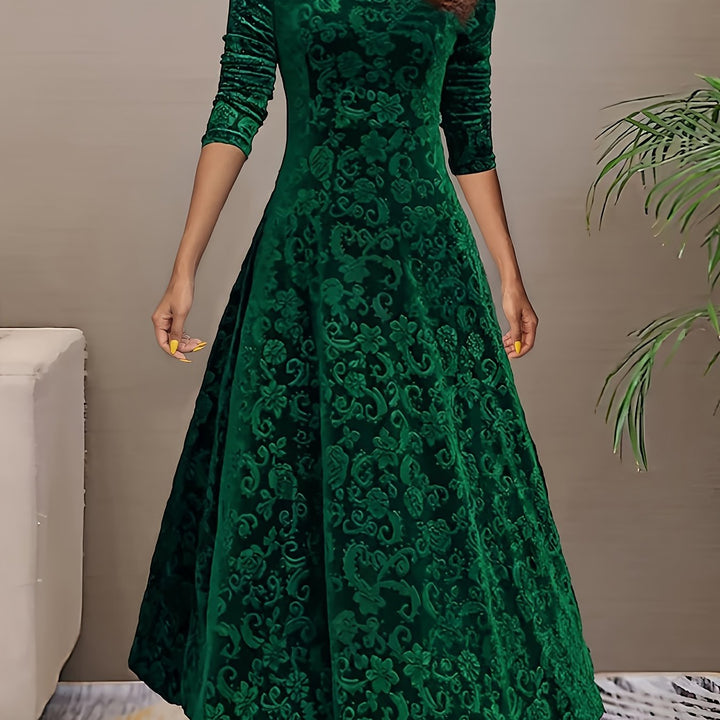 Adeline | Elegante Midi-jurk met Lange Mouwen