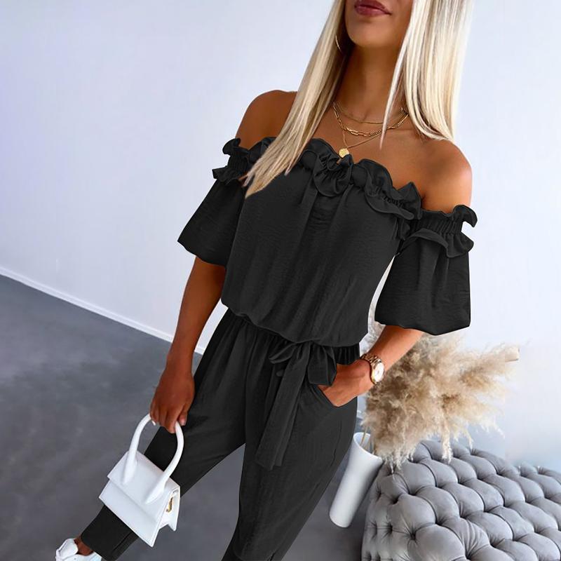 Carmella | Stijlvolle Off Shoulder Taille-Tie Jumpsuit