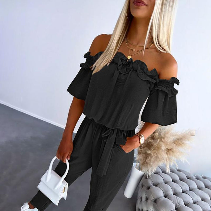 Carmella | Stijlvolle Off Shoulder Taille-Tie Jumpsuit