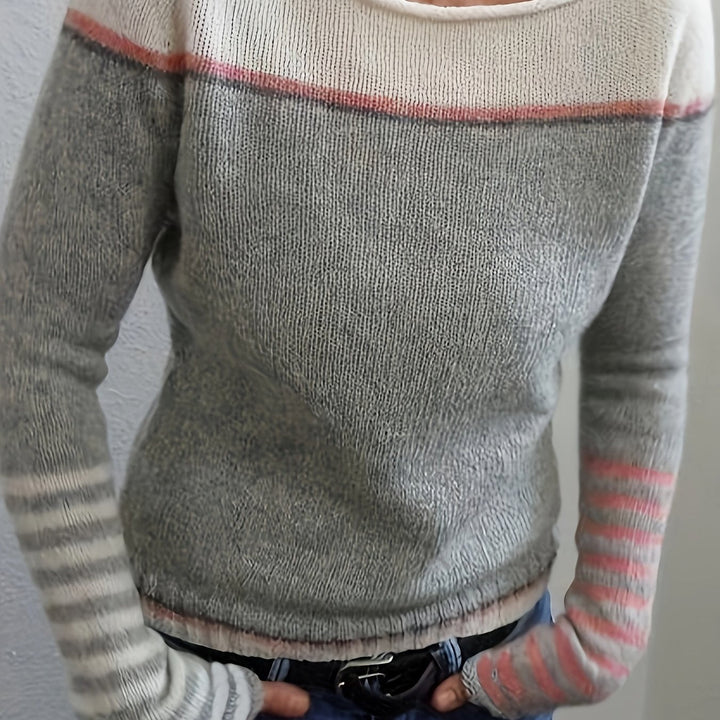 Francesca | Kleurblok Bootneck Trui