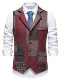 Trevor | Patchwork Vest met Visgraatpatroon