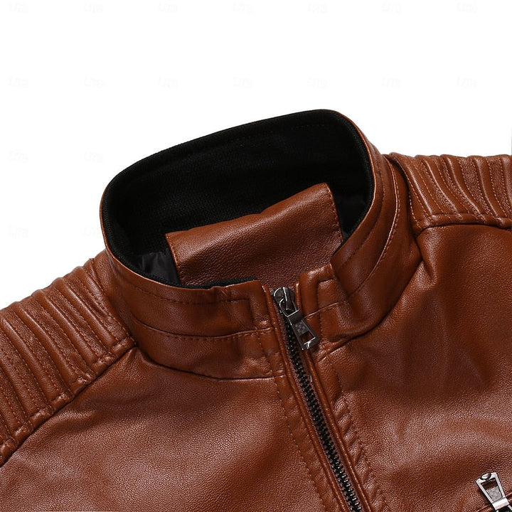 Chandler | Klassieke Bikerjack met Staande Kraag