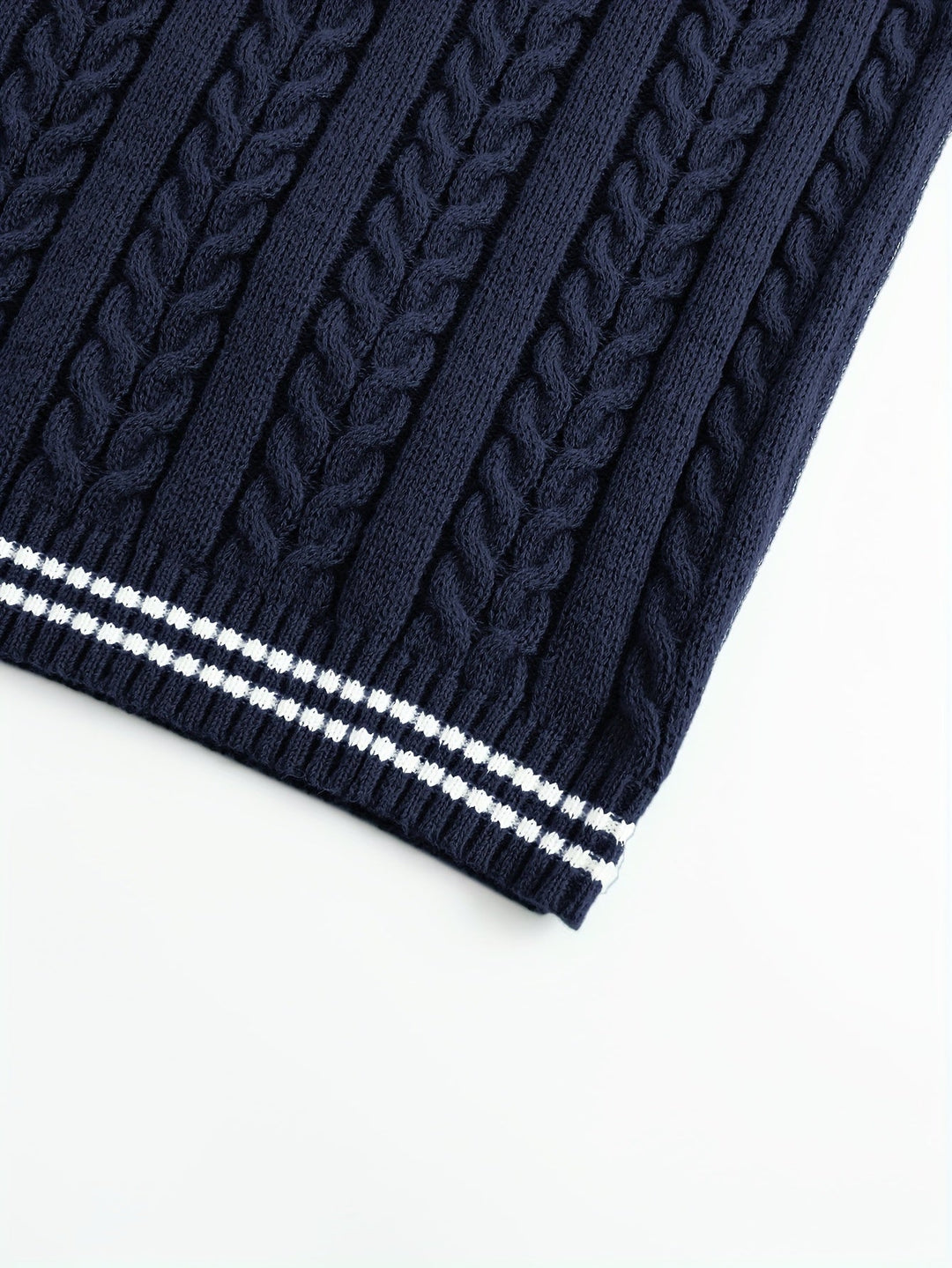 Gideon | Kabelgebreide V-Hals Sweater Vest
