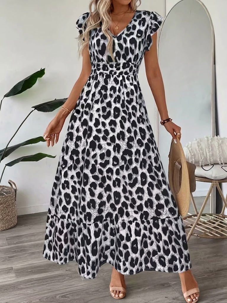 Rosalie | Barokprint V-Hals Maxi Jurk