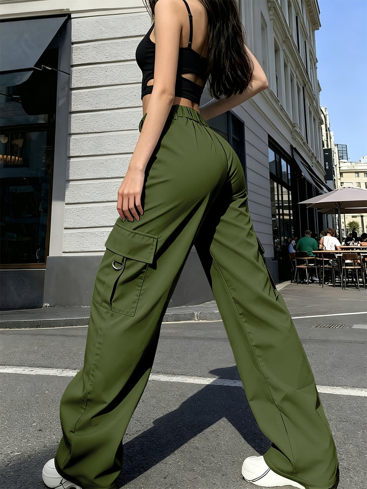 Bonnie | Hoge Taille Wijde Cargo Broek