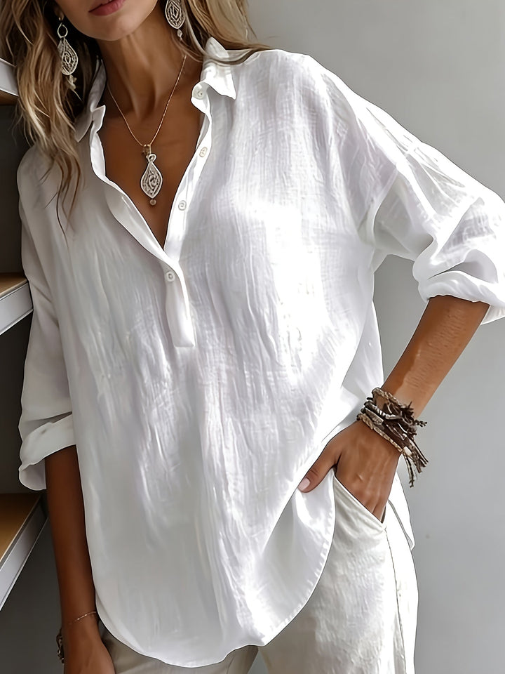 Freya | Ontspannen Blouse met Kraag