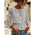 Sabrina | Geborduurde Peplum Blouse