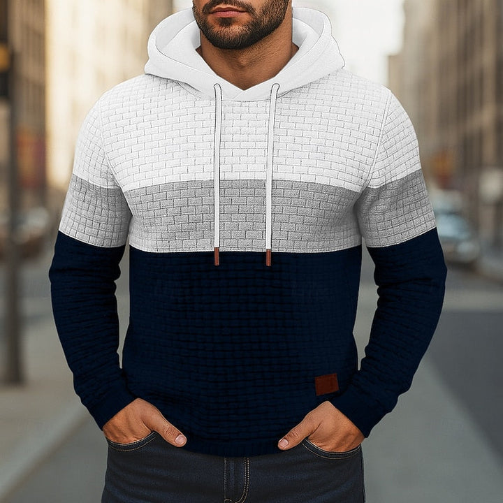 Hollis | Kleurblok Textured Hoodie