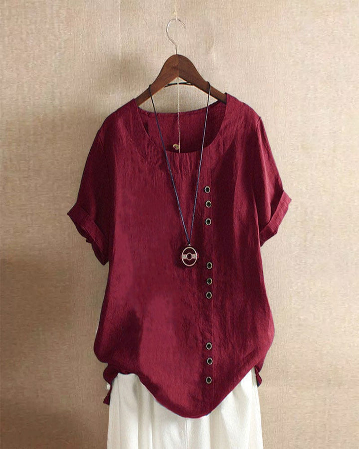 Olivia | Moeiteloze Knopdetail Zomerblouse