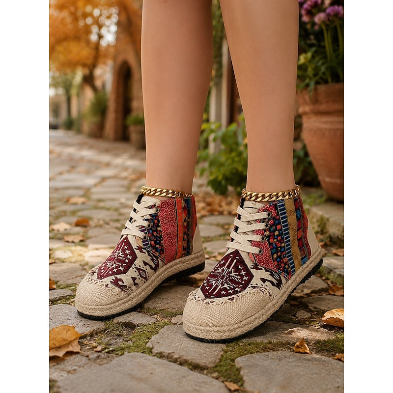 Talia | Boho Patroon Hoge Sneakers