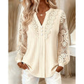Rosetta | Blouse met Kanten Rand en Lange Mouwen
