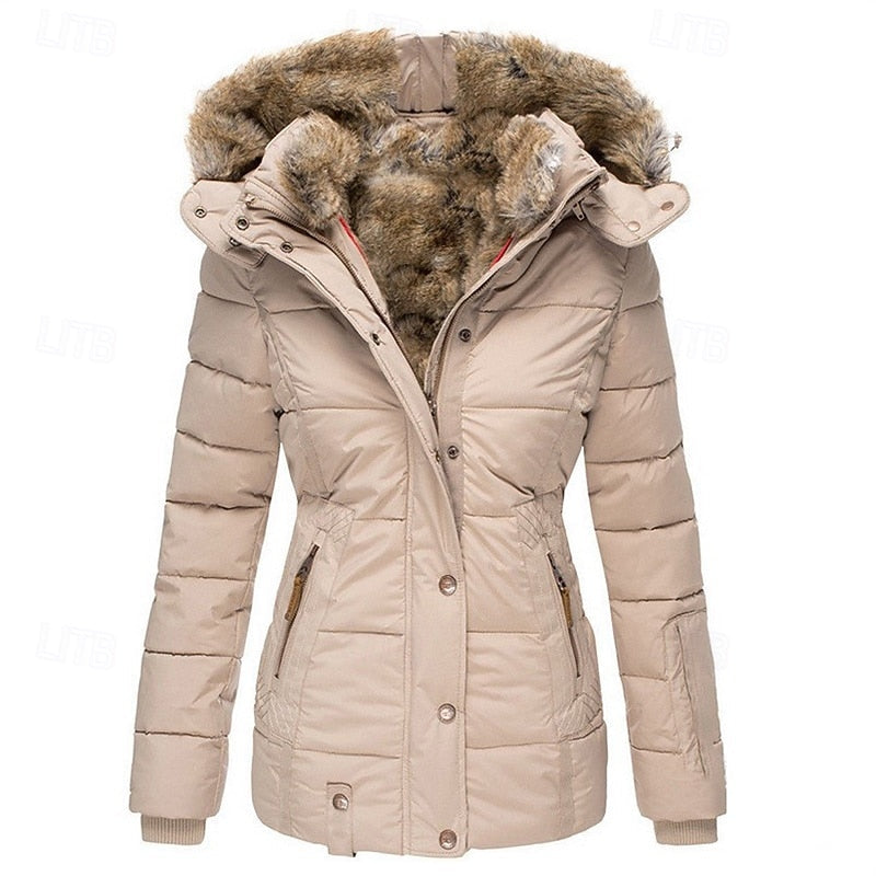 Gloria | Winterjas met Bontafwerking en Kap