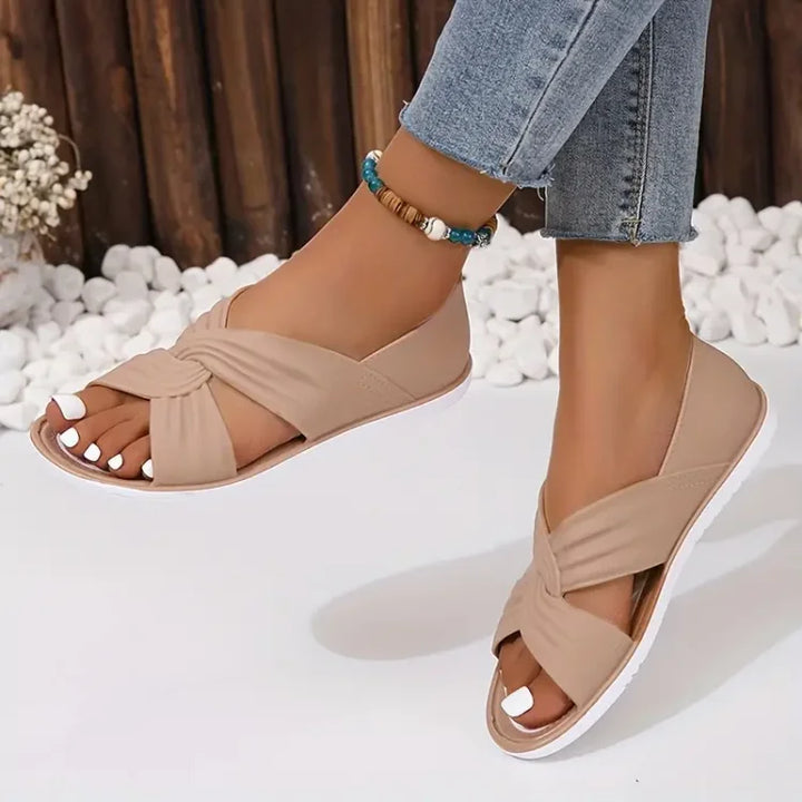 Elena | Gevoerde Cross-Strap Sandalen