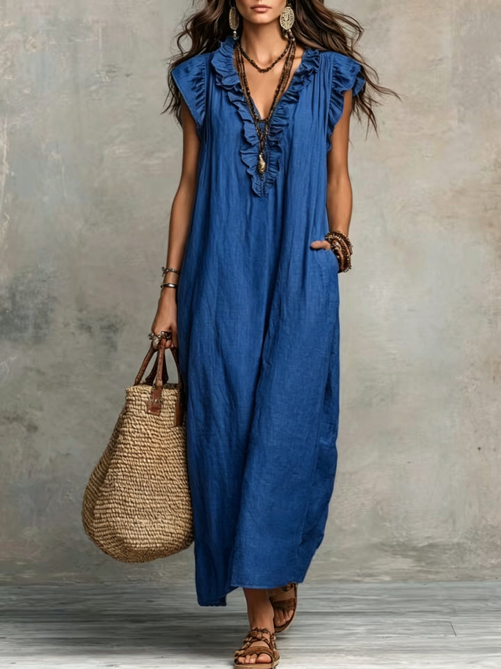 Marisol | Ruffled Bohemian Maxi Jurk