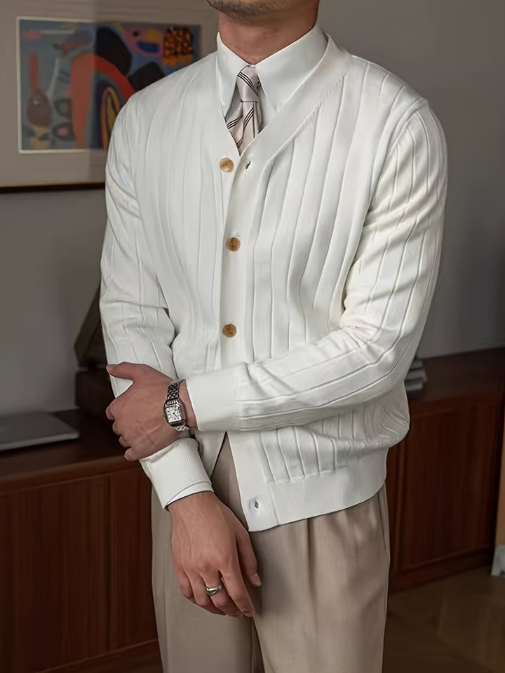 Arthur | Geribbelde Knopen Cardigan