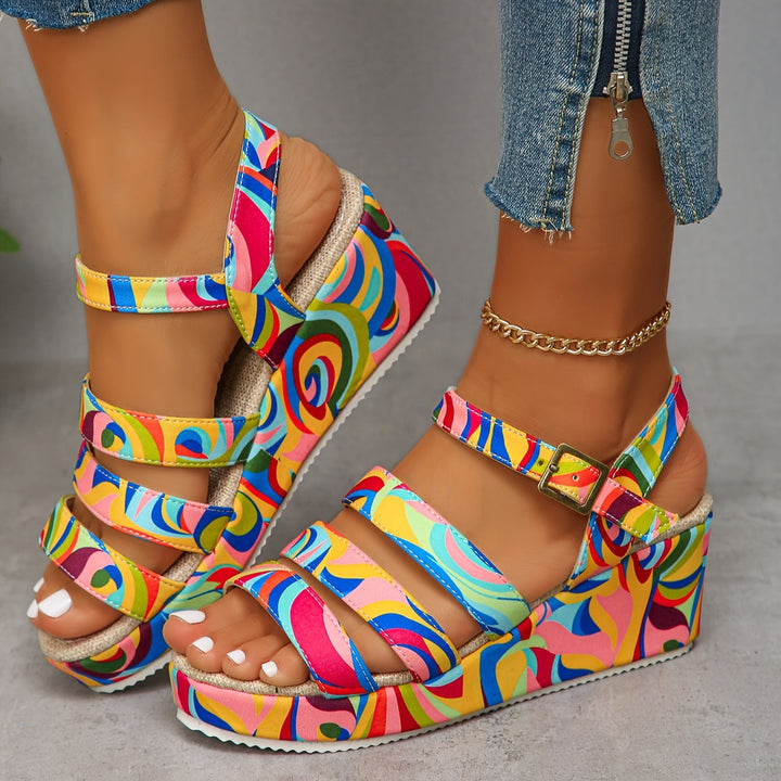 Rosalind | Elegante Strappy Platform Wedge Sandalen