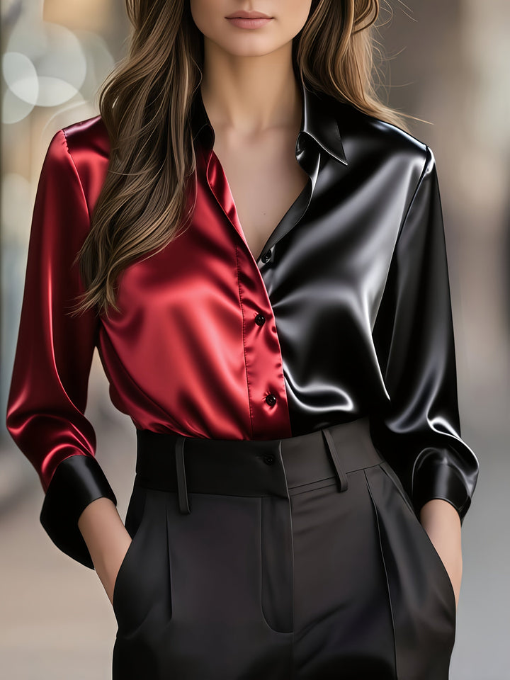Helene | Verfijnde Kleurblok Blouse