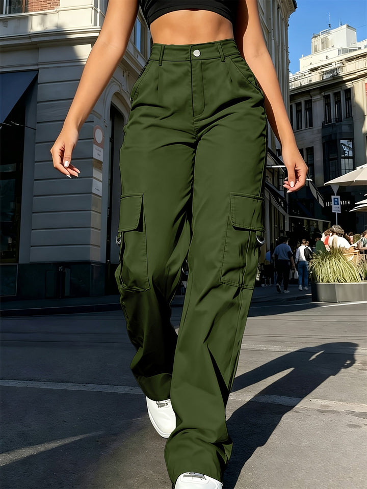 Bonnie | Hoge Taille Wijde Cargo Broek