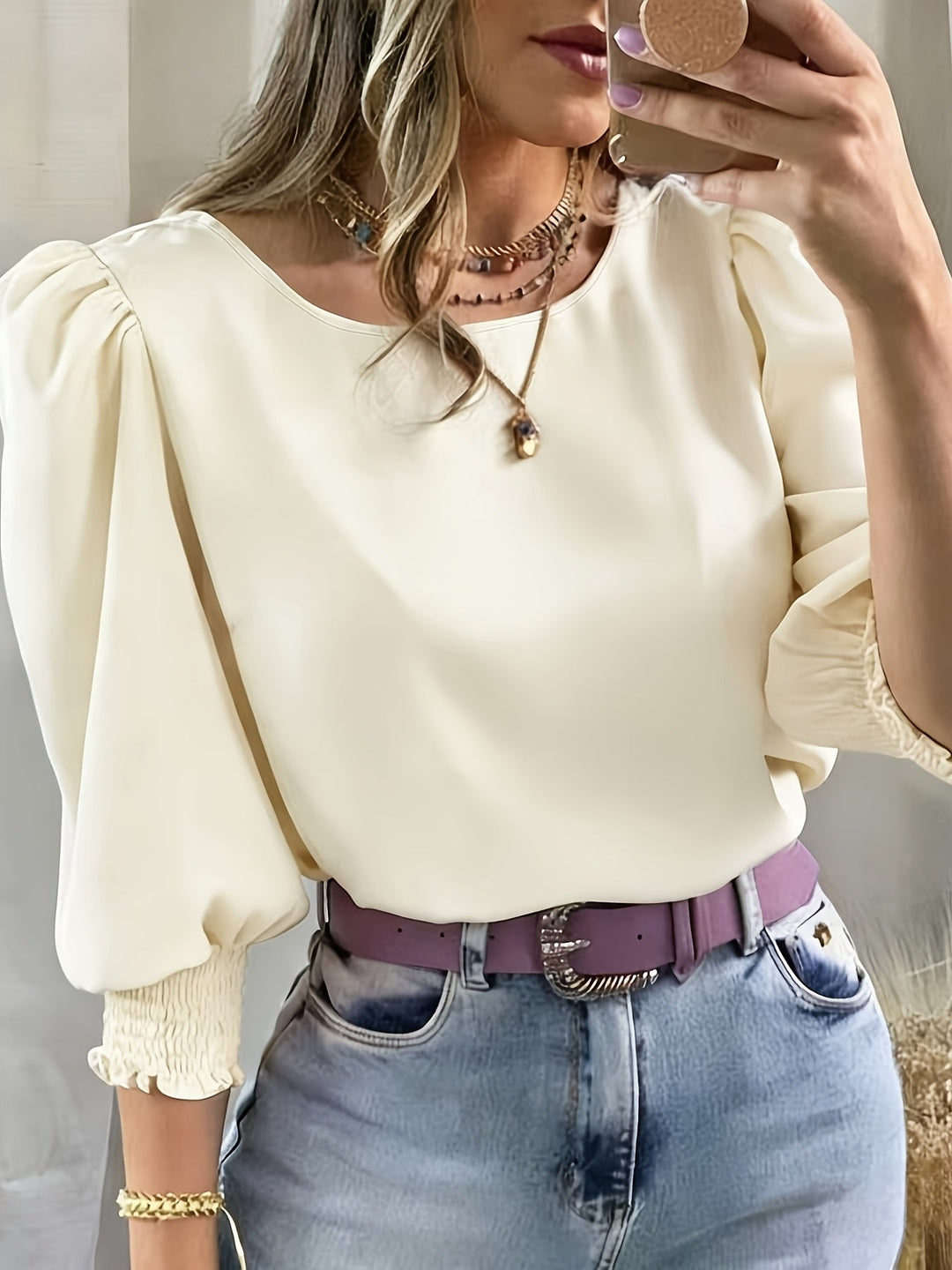 Ellen | Blouse met Pofmouwen
