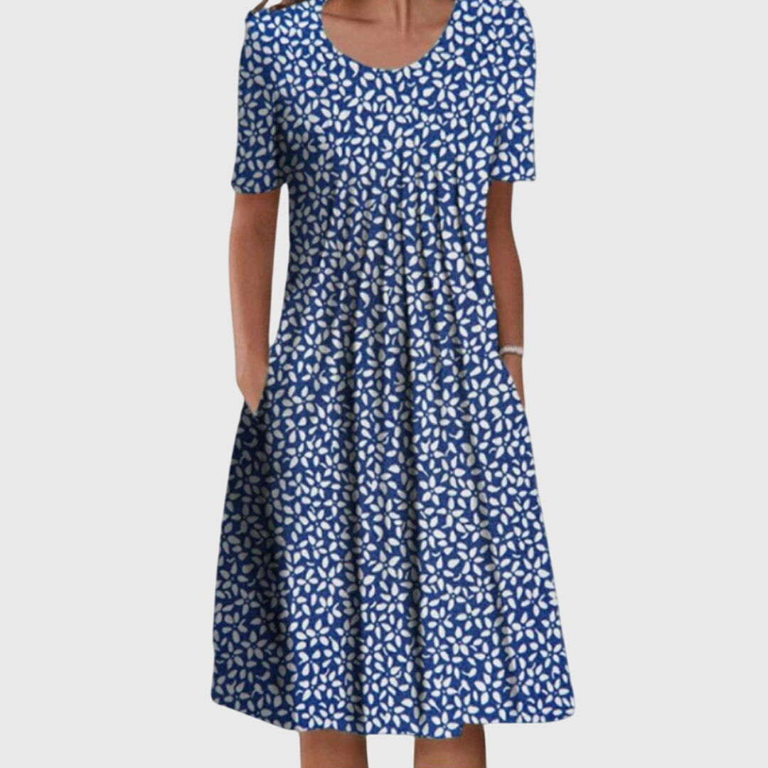 Scarlett | Elegante Ronde Hals Gedrukte Jurk