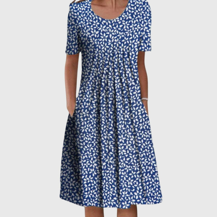 Scarlett | Elegante Ronde Hals Gedrukte Jurk