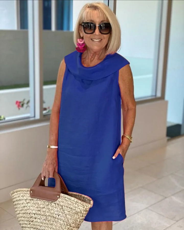 Tonya | Casual Mouwloze Ronde Hals Jurk