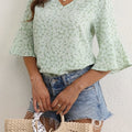 Lorraine | Bloemige Blouse met Ruffle-Mouwen