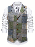 Trevor | Patchwork Vest met Visgraatpatroon