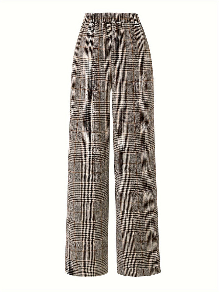 Matilda | Brede Pijpen Geruite Broek