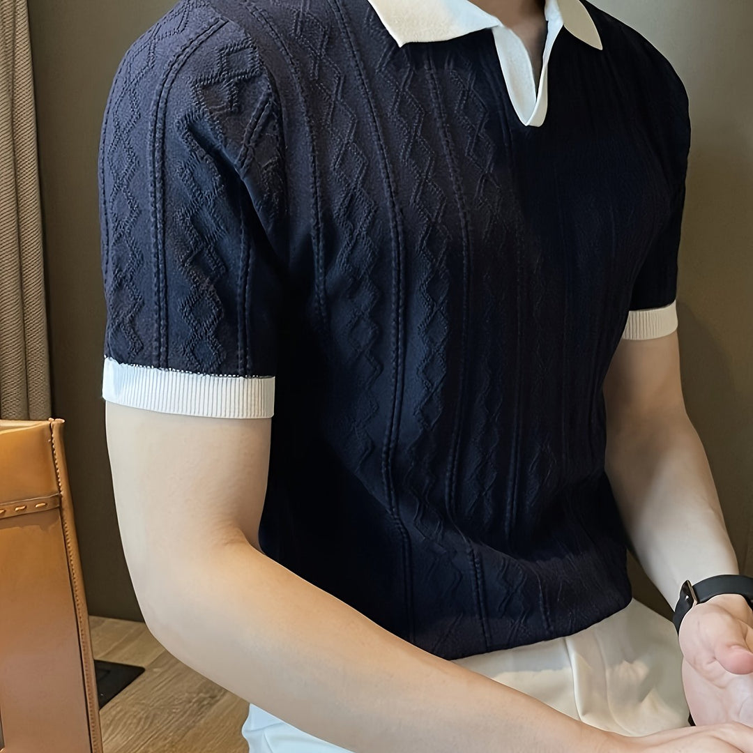 Barrett | Getextureerde Polo met Contrastkraag