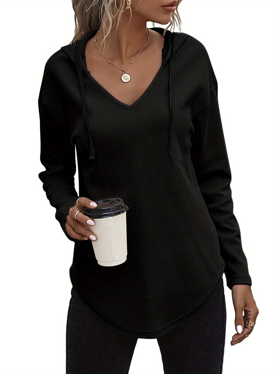 Kendra | Ontspannen V-Hals Hoodie