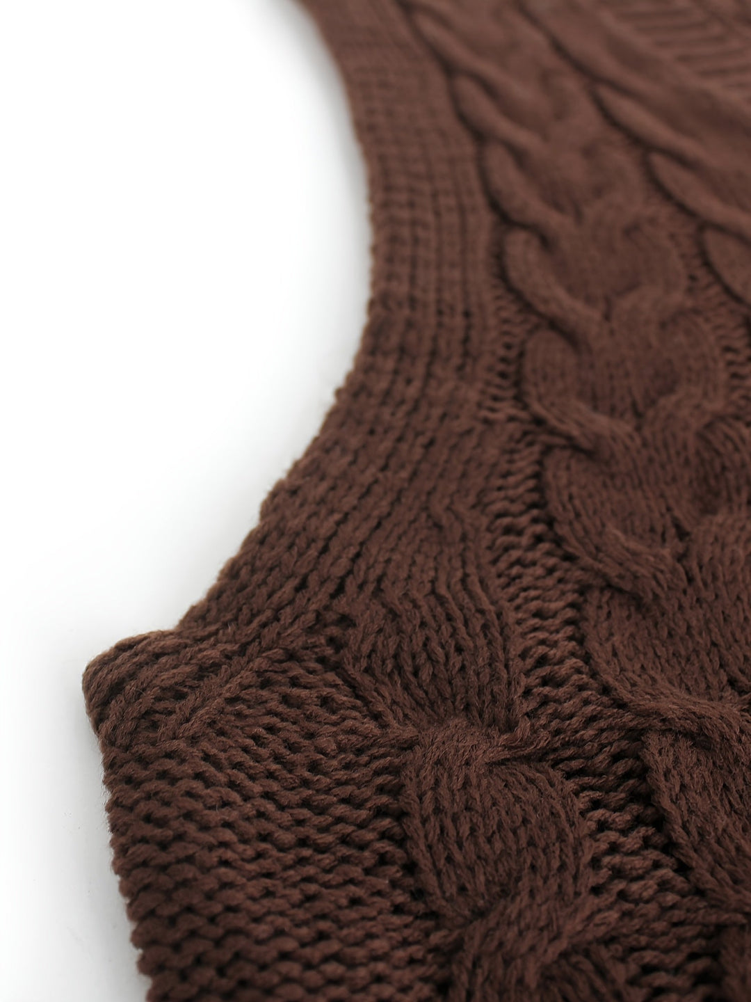 Cora | Gezellige Kabelgebreide V-Hals Sweater Vest