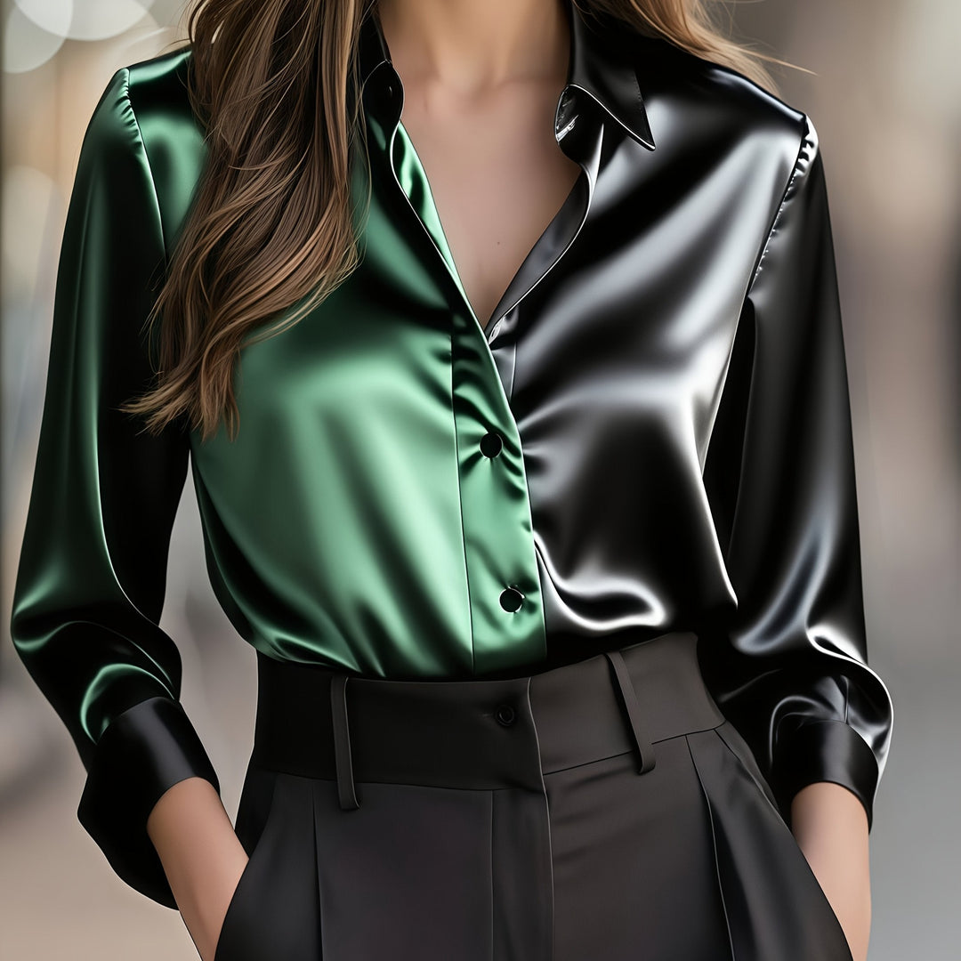 Helene | Verfijnde Kleurblok Blouse