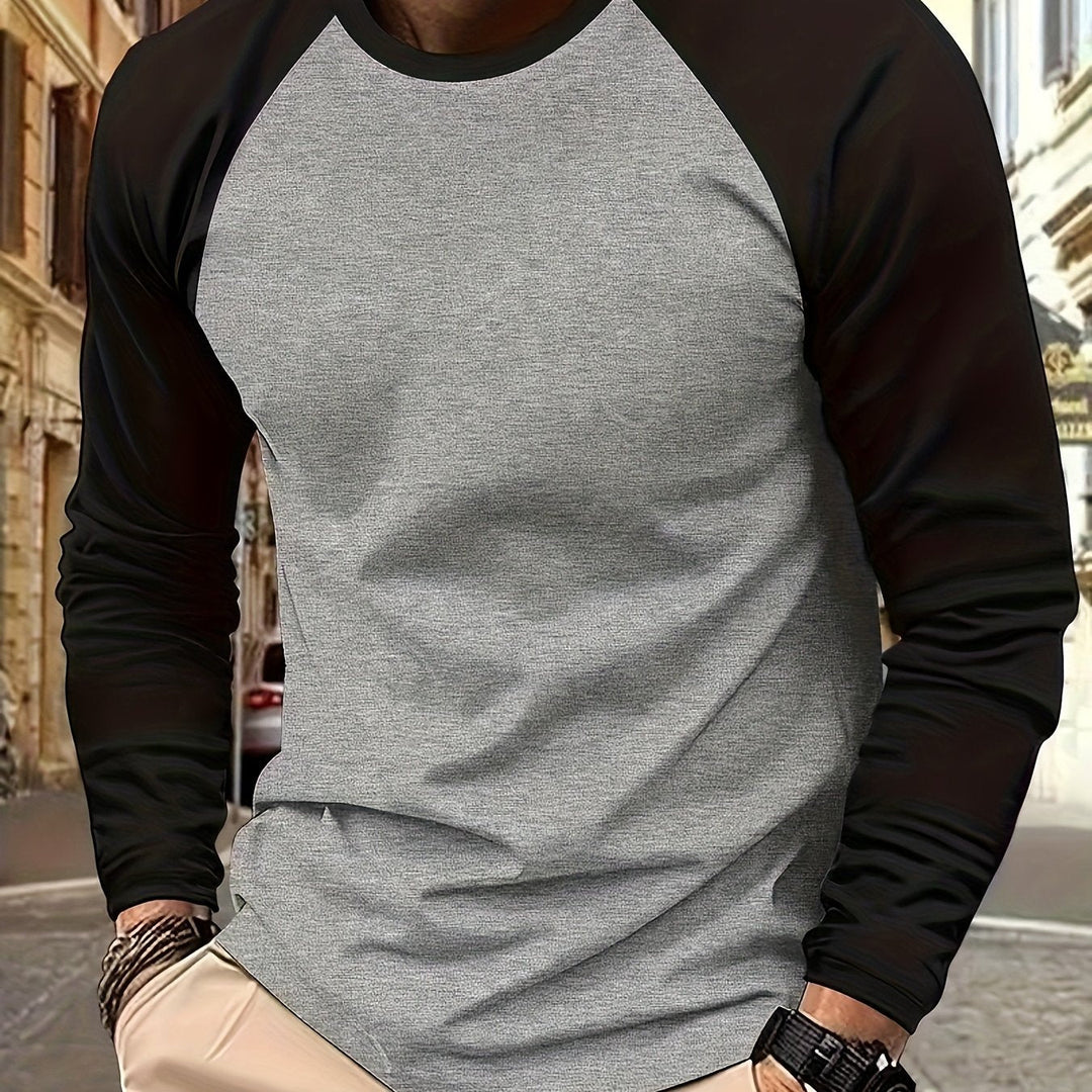 Trevor | Twee-Tone Raglan Lange Mouwen Top