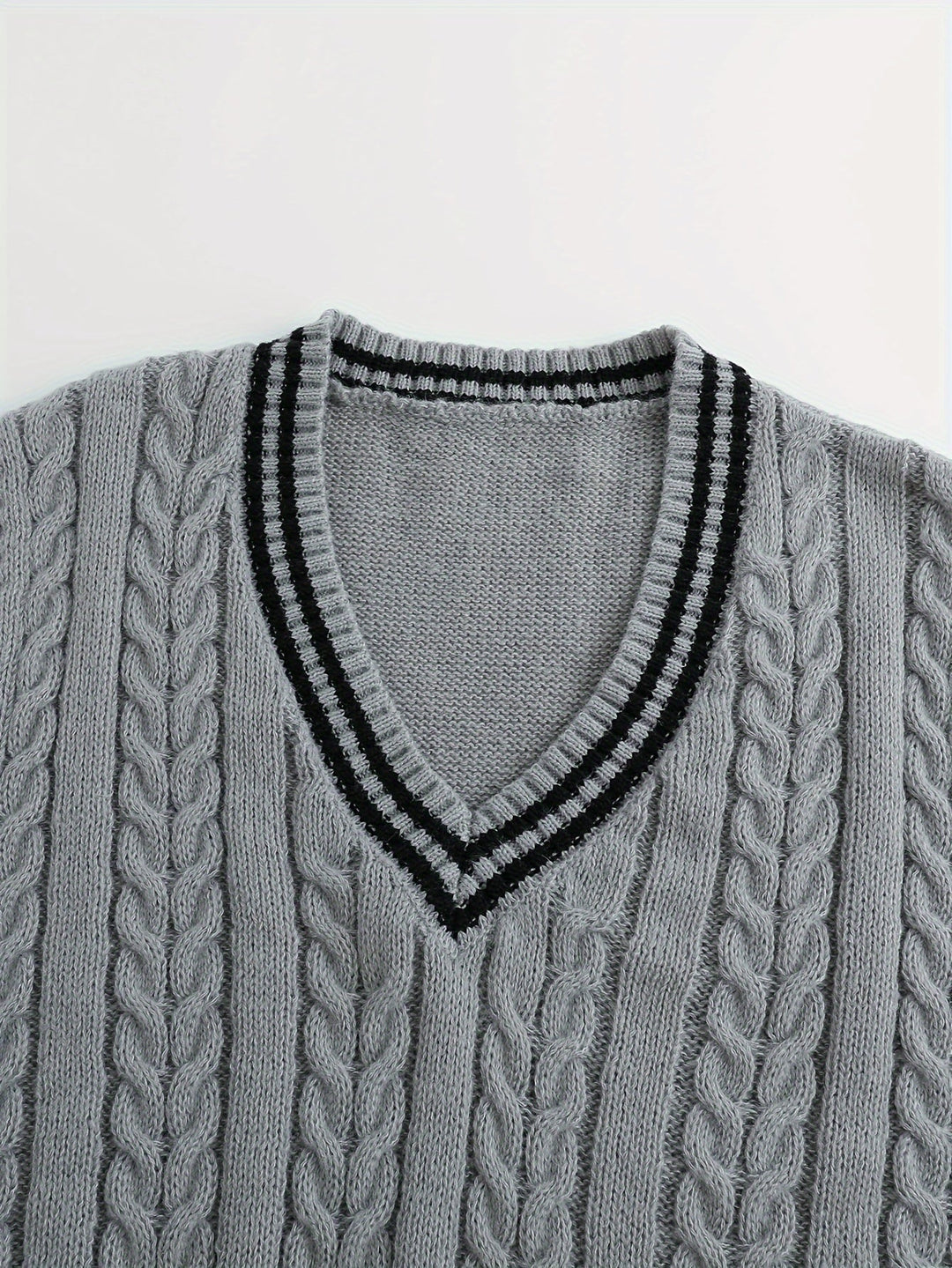 Gideon | Kabelgebreide V-Hals Sweater Vest