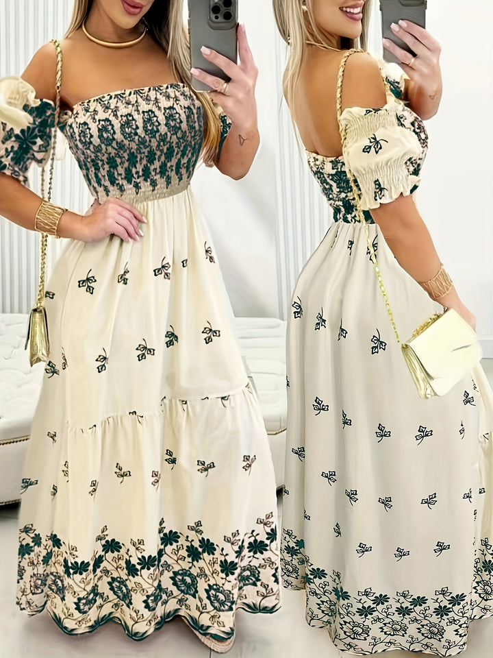 Seraphina | Off-Shoulder Bloemen Maxi Jurk
