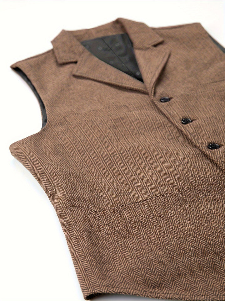 Byron | Verfijnde Haringbone Gilet
