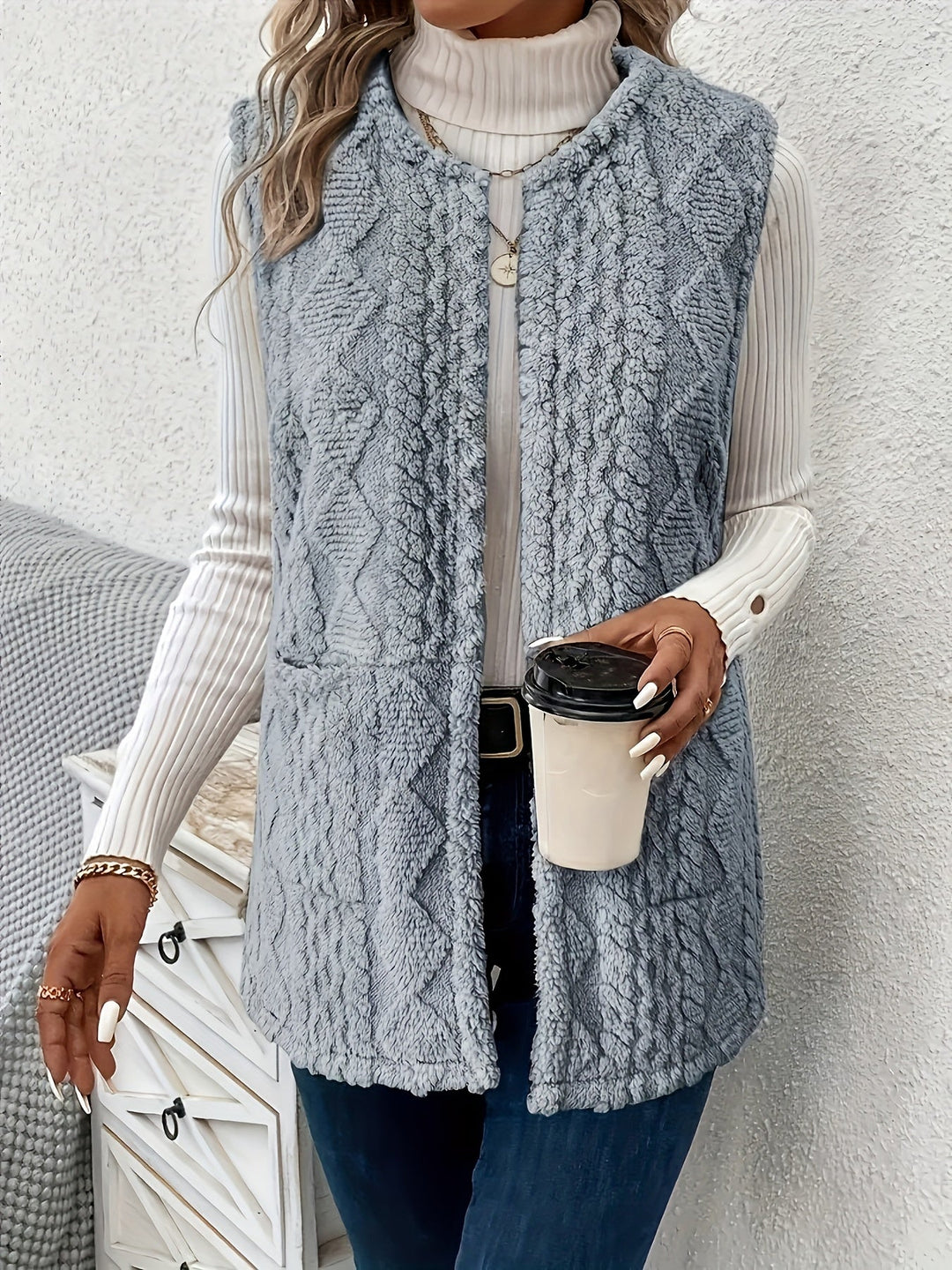 Brenna | Gezellige Textuurloze Mouwloze Vest